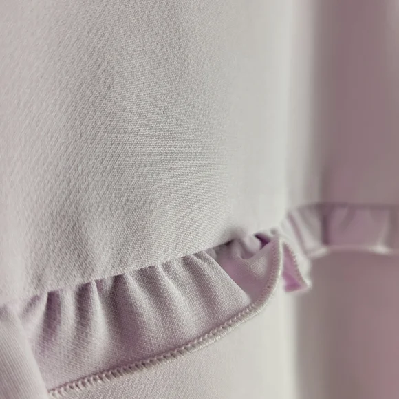 New Gal Meets Glam Emma Ruffle Peter Pan Collar Short Sleeve Sheath Dress Lilac - Picture 6 of 12